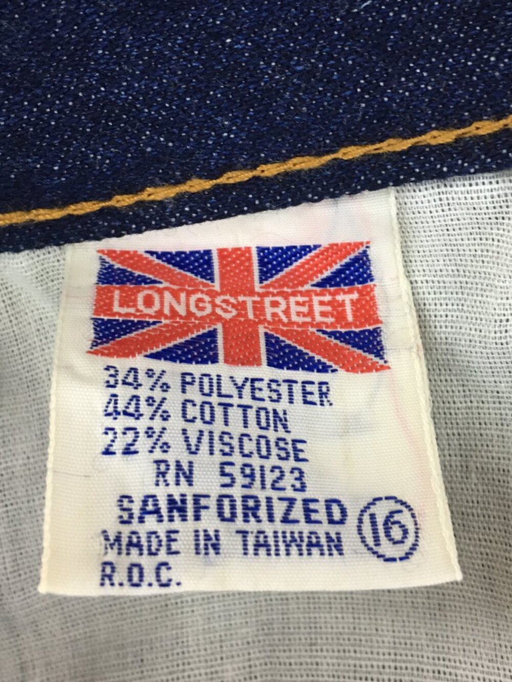 VINTAGE 70's Deadstock LONGSTREET High Waisted Flare Jeans Dark Wash 🕺🪩 - Picture 12 of 15